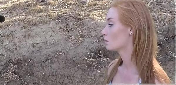  Girl tells story during blowjob first time Border Hopping Redhead